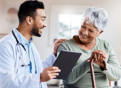 A doctor with a patient.